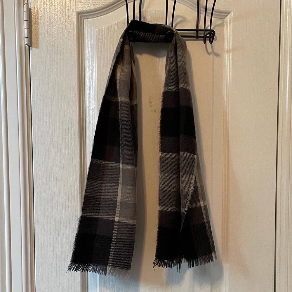Vintage Plaid Black and Gray Men's Scarf